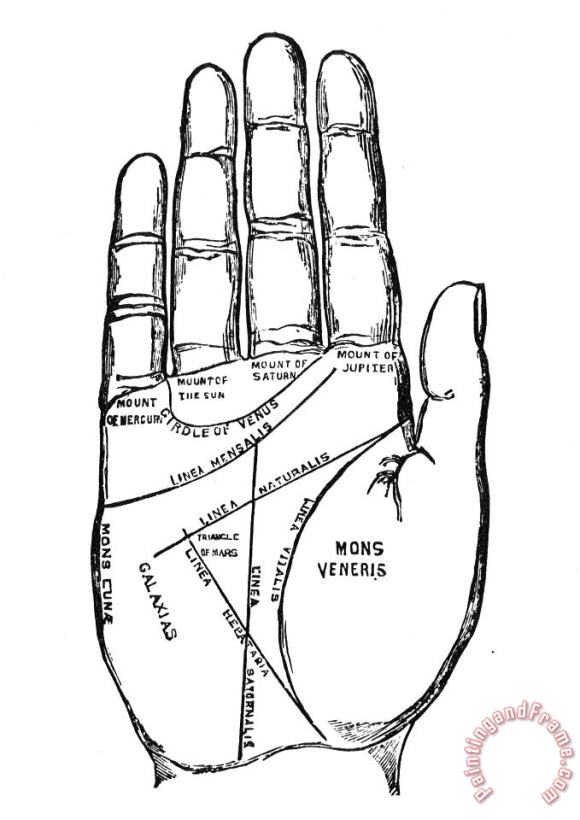 Palmistry Chart, 1885 painting - Others Palmistry Chart, 1885 Art Print