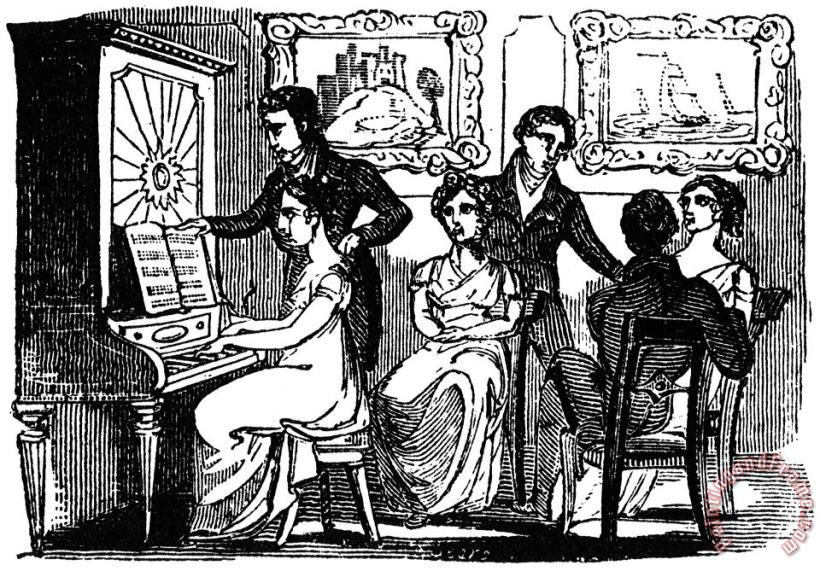 PARLOR MUSIC, c1820 painting - Others PARLOR MUSIC, c1820 Art Print