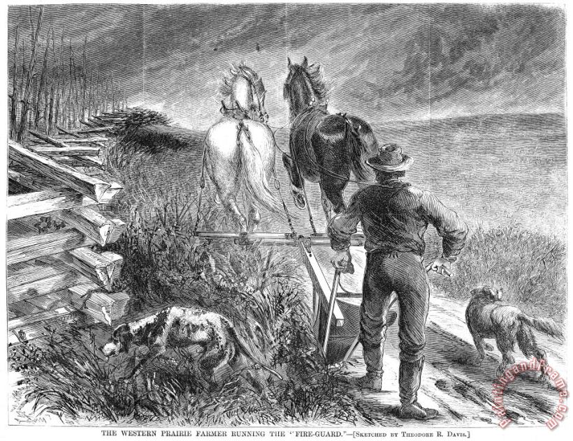 Plowing, 1868 painting - Others Plowing, 1868 Art Print