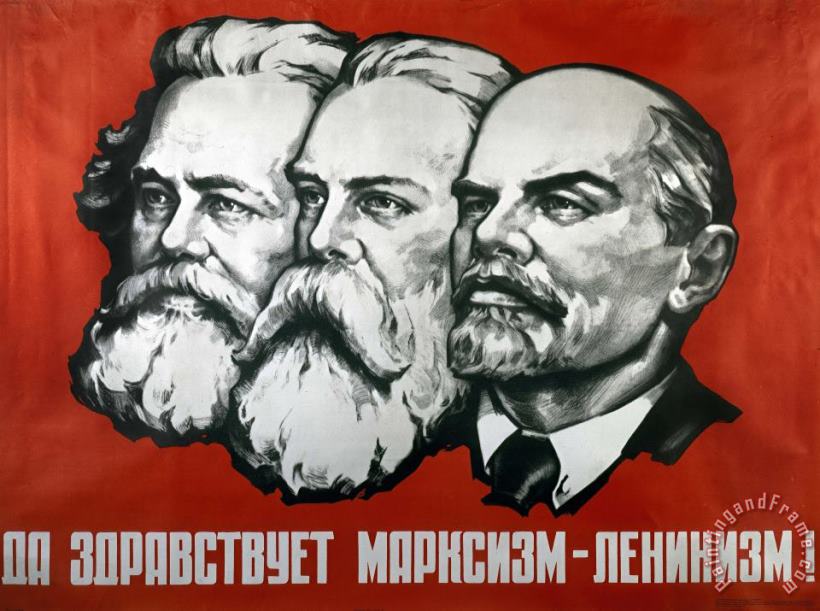Poster depicting Karl Marx Friedrich Engels and Lenin painting - Others Poster depicting Karl Marx Friedrich Engels and Lenin Art Print