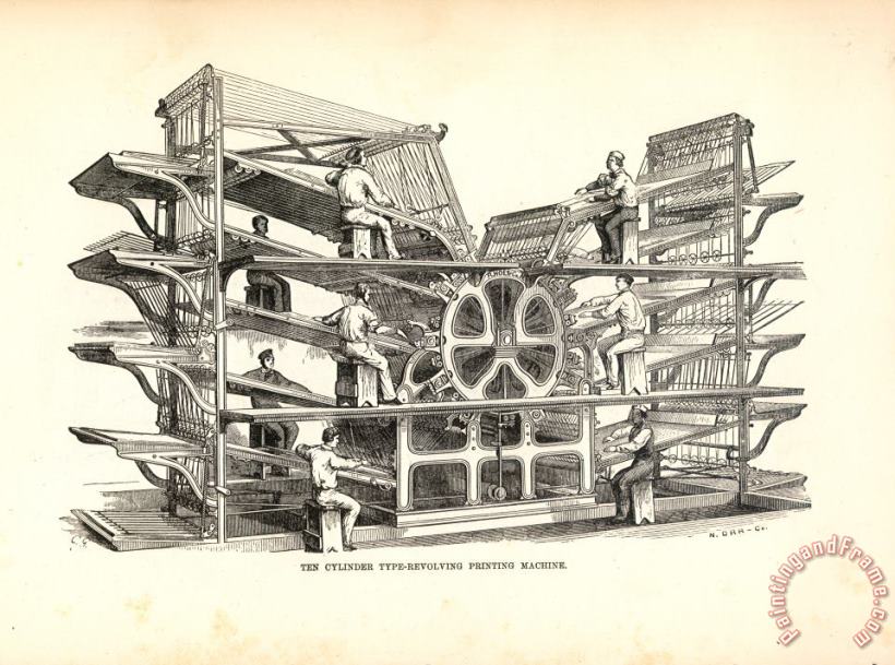 Printing Press, 1847 painting - Others Printing Press, 1847 Art Print