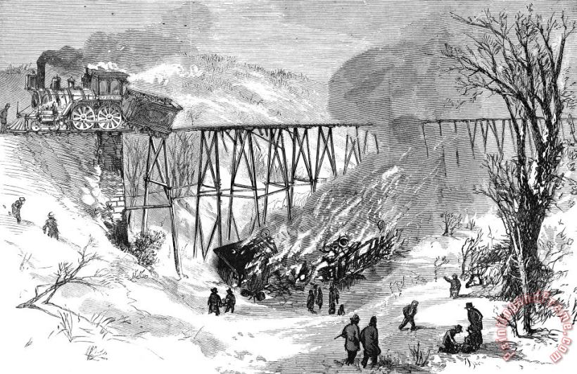Others Railroad Accident, 1873 Art Painting
