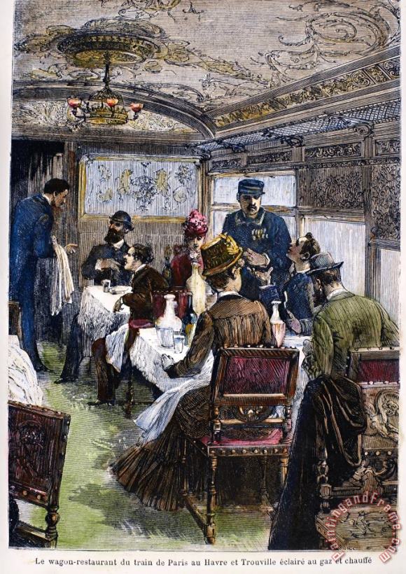 Railroad: Dining Car, 1880 painting - Others Railroad: Dining Car, 1880 Art Print