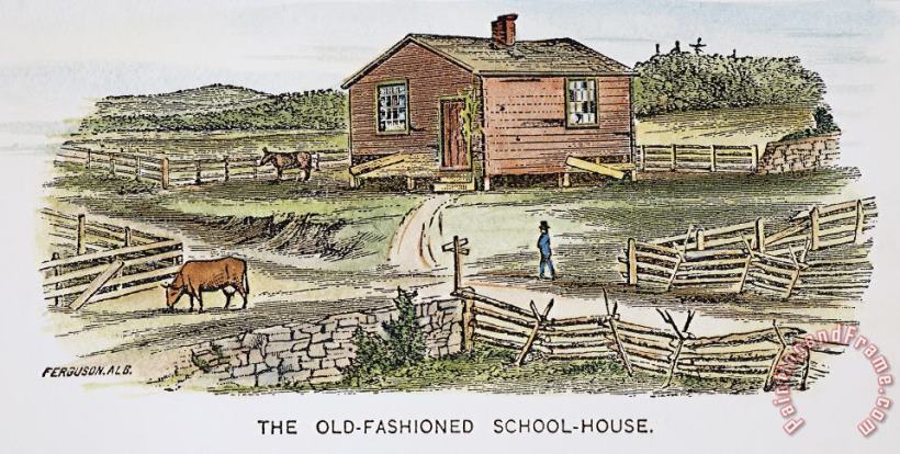 Others SCHOOLHOUSE, 19th CENTURY Art Painting