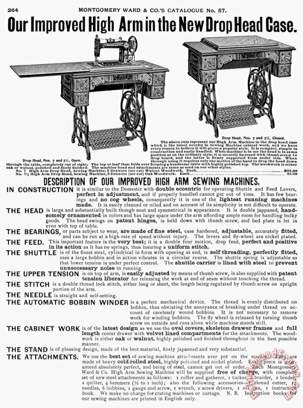 Sewing Machine Ad, 1895 painting - Others Sewing Machine Ad, 1895 Art Print