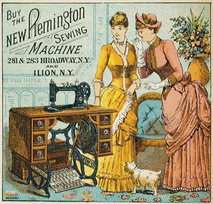 Others SEWING MACHINE AD, c1880 Art Painting