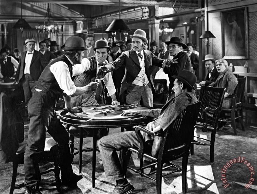 Silent Film Still: Gambling painting - Others Silent Film Still: Gambling Art Print