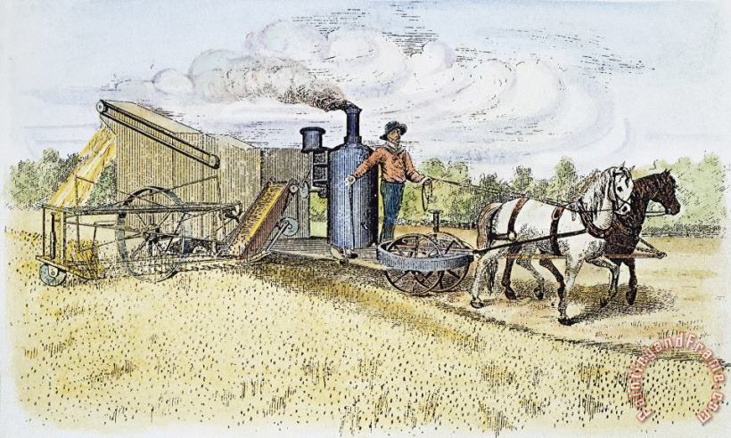 Others Steam Harvester, 1879 Art Painting