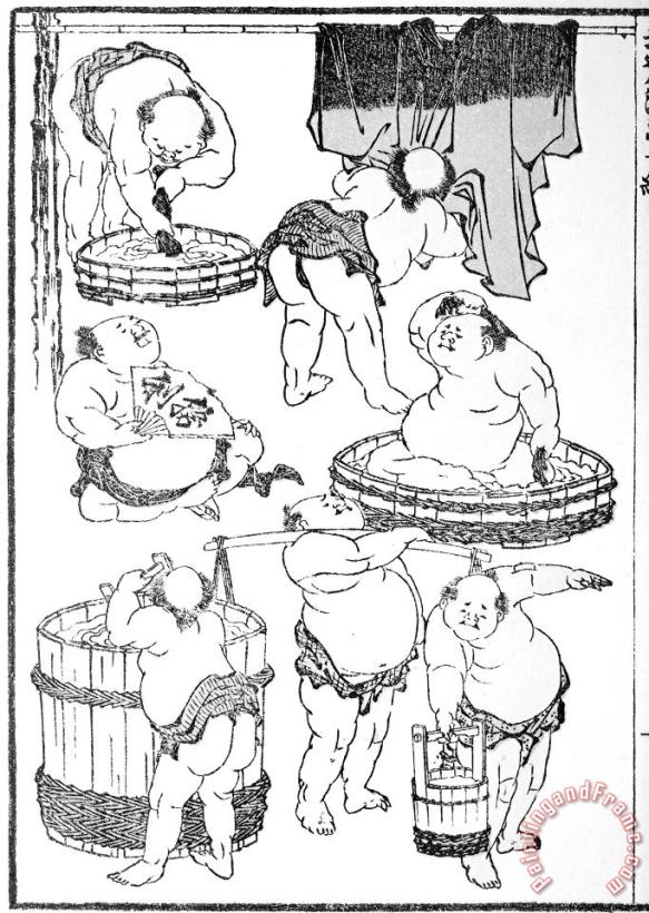 Others Sumo Wrestlers, 1817 Art Painting