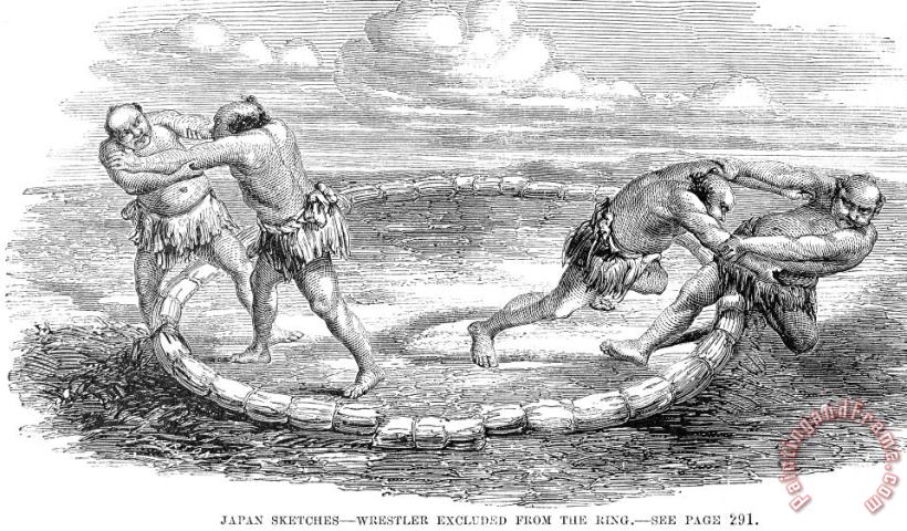 Sumo Wrestling, 1853 painting - Others Sumo Wrestling, 1853 Art Print