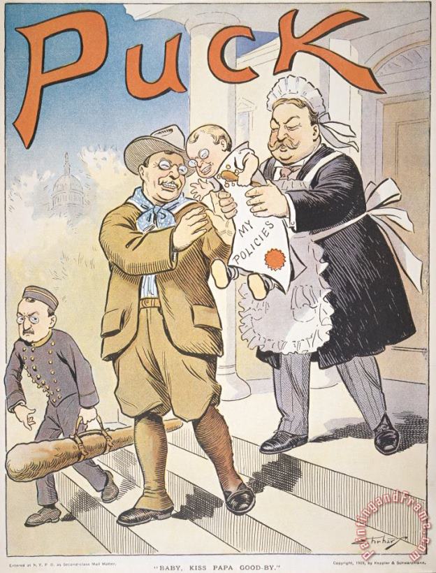 T. Roosevelt Cartoon, 1909 painting - Others T. Roosevelt Cartoon, 1909 Art Print
