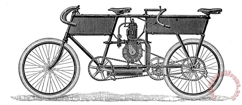 Tandem Motorcycle, 1899 painting - Others Tandem Motorcycle, 1899 Art Print