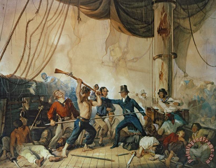 The Melee on Board the Chesapeake painting - Others The Melee on Board the Chesapeake Art Print