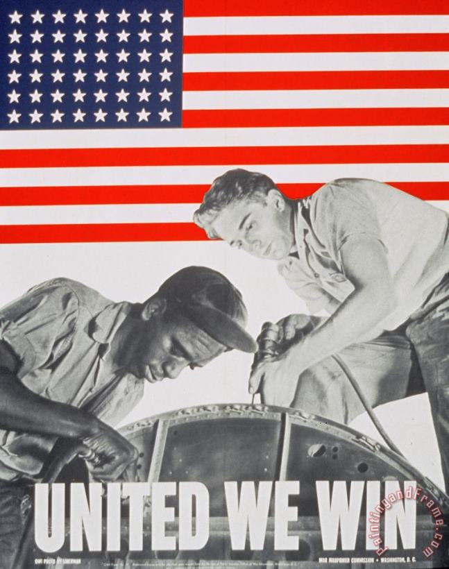 Others United We Win Us 2nd World War Manpower Commission Poster Art Print