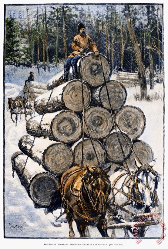 Wisconsin: Lumbering, 1885 painting - Others Wisconsin: Lumbering, 1885 Art Print