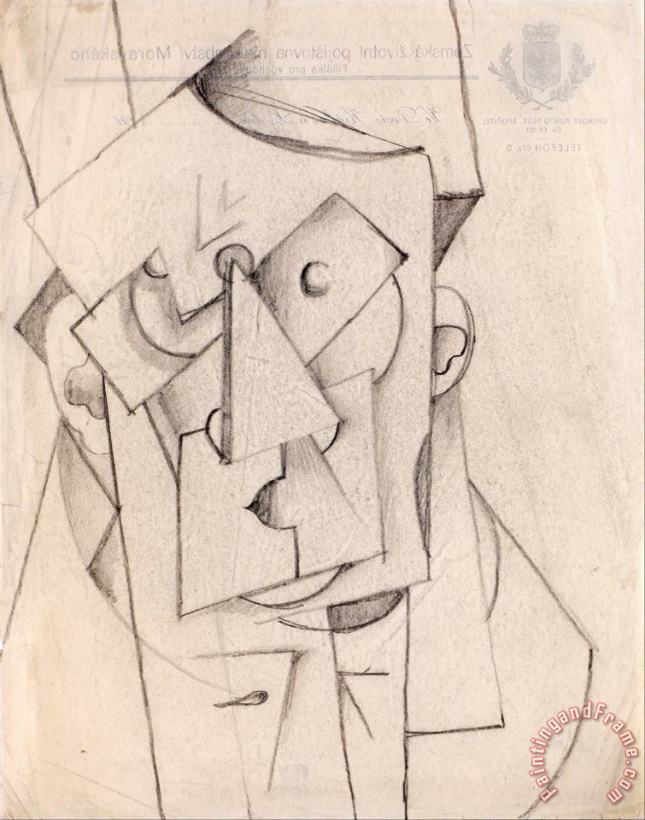 Cubist Composition - The Head painting - Otto Gutfreund Cubist Composition - The Head Art Print