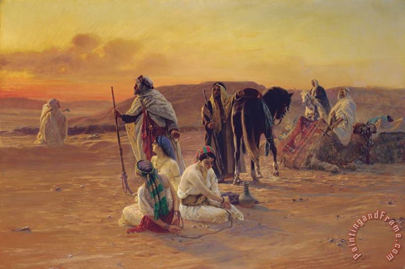 Otto Pilny A Rest In The Desert Art Painting