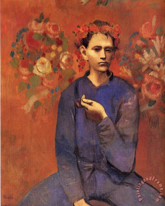 A Boy with Pipe 1905 painting - Pablo Picasso A Boy with Pipe 1905 Art Print