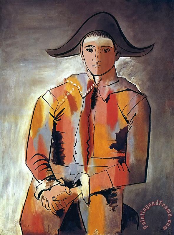 Pablo Picasso Arlequin Les Mains Croisee 1923 Art Print