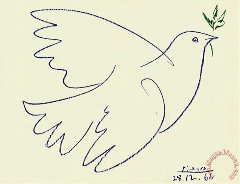 Pablo Picasso Blue Dove Art Print