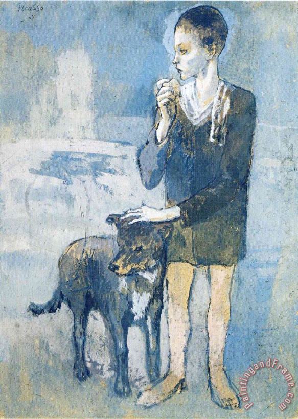 Boy with a Dog 1905 painting - Pablo Picasso Boy with a Dog 1905 Art Print
