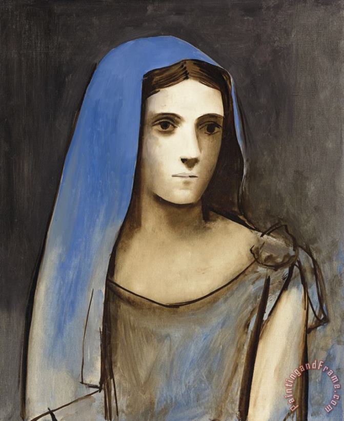 Buste De Femme Au Voile Bleu painting - Pablo Picasso Buste De Femme Au Voile Bleu Art Print