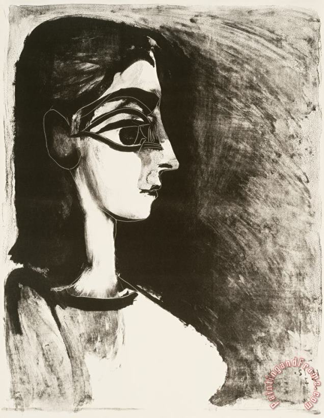 Buste De Profil (portrait of Jacqueline) painting - Pablo Picasso Buste De Profil (portrait of Jacqueline) Art Print