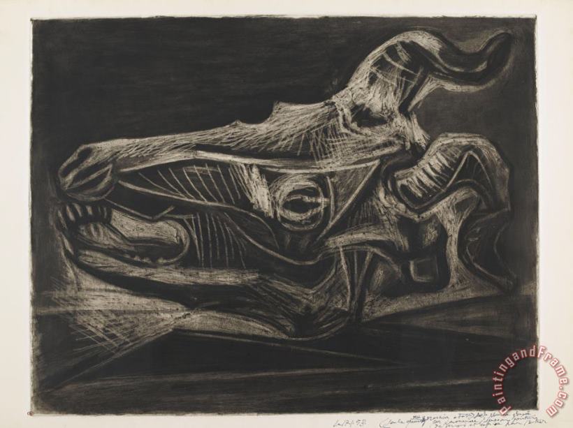 Pablo Picasso Crane De Chevre Sur Une Table, 1er Etat (skull of a Goat on a Table) Art Print