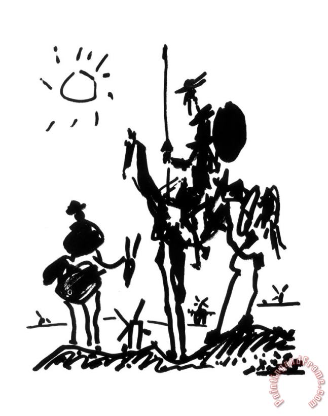 Don Quixote C 1955 painting - Pablo Picasso Don Quixote C 1955 Art Print