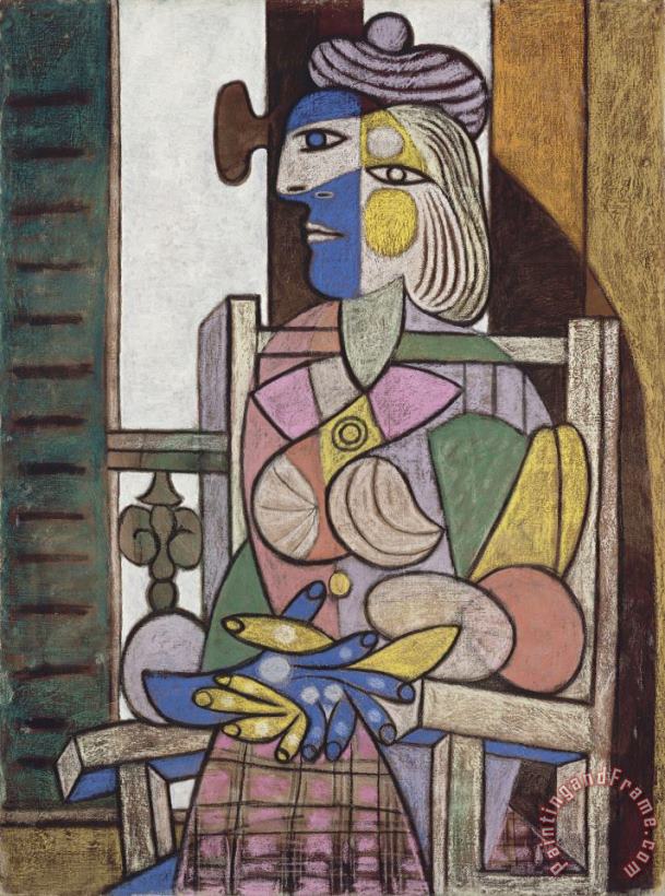 Femme Assise Devant La Fenetre (woman Seated Before The Window) painting - Pablo Picasso Femme Assise Devant La Fenetre (woman Seated Before The Window) Art Print