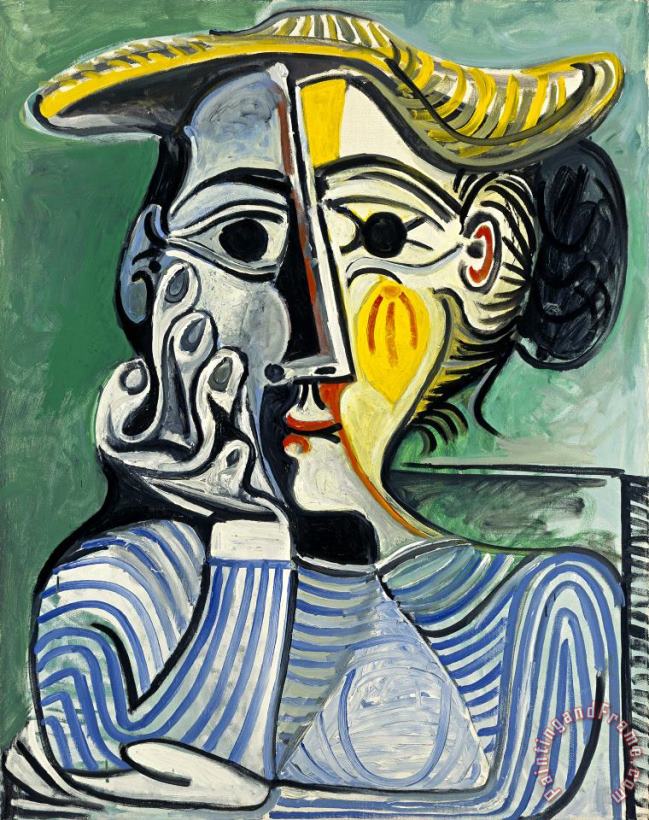 Pablo Picasso Femme Au Chignon Et Au Chapeau Art Painting
