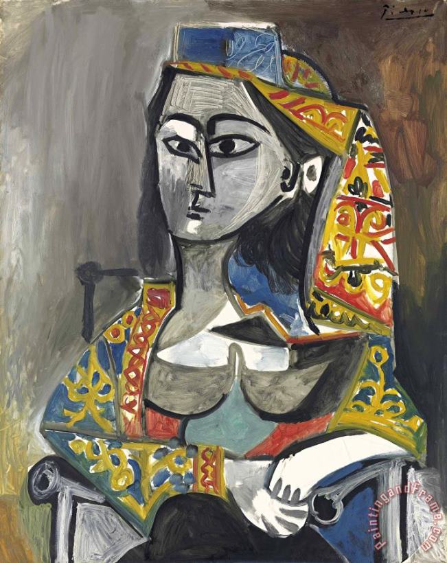 Femme Au Costume Turc Dans Un Fauteuil, 1955 painting - Pablo Picasso Femme Au Costume Turc Dans Un Fauteuil, 1955 Art Print