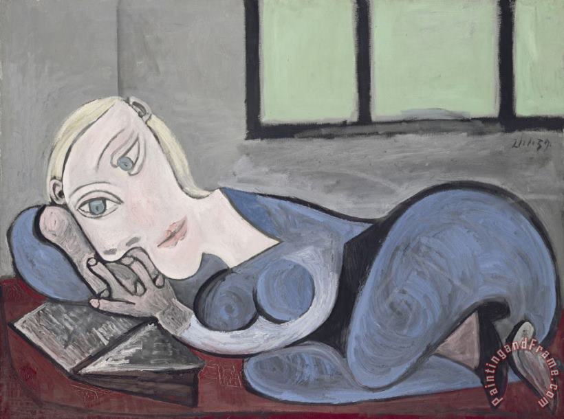 Pablo Picasso Femme Couchee Lisant (reclining Woman Reading) Art Painting