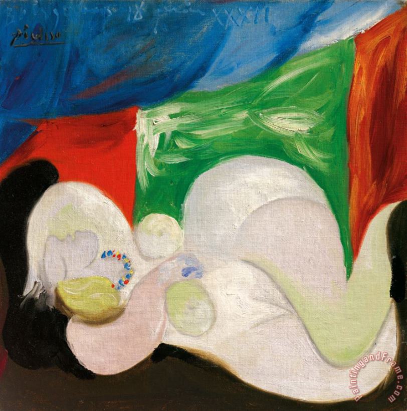 Pablo Picasso Femme Nue Couchee Au Collier (marie Therese) Art Painting