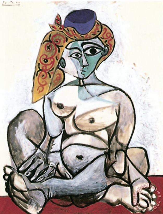 Frau Mit Turban 1955 painting - Pablo Picasso Frau Mit Turban 1955 Art Print