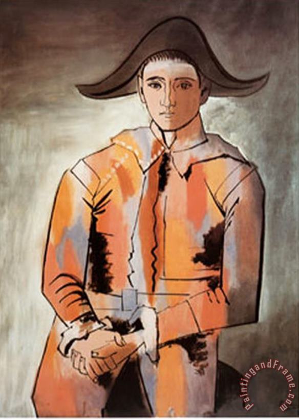 Harlequin with Folded Hands C 1923 painting - Pablo Picasso Harlequin with Folded Hands C 1923 Art Print