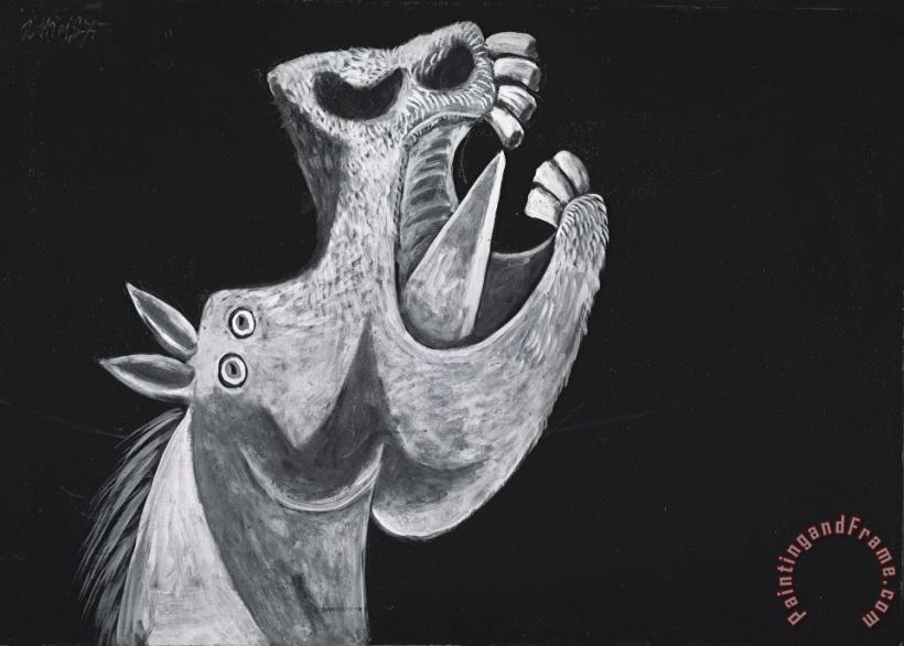 Pablo Picasso Head of a Horse, Sketch for Guernica (tete De Cheval, Etude Pour Guernica) Art Print