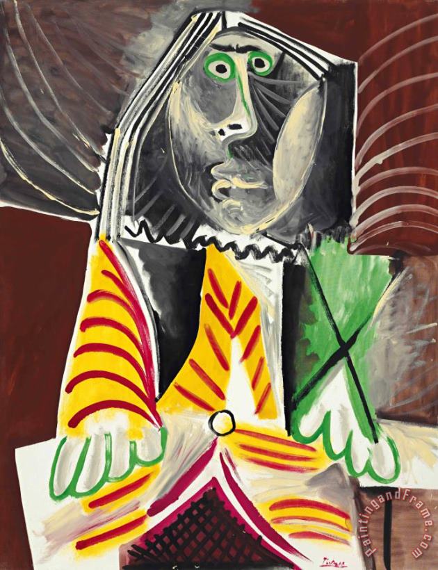 Pablo Picasso Homme Assis Art Print