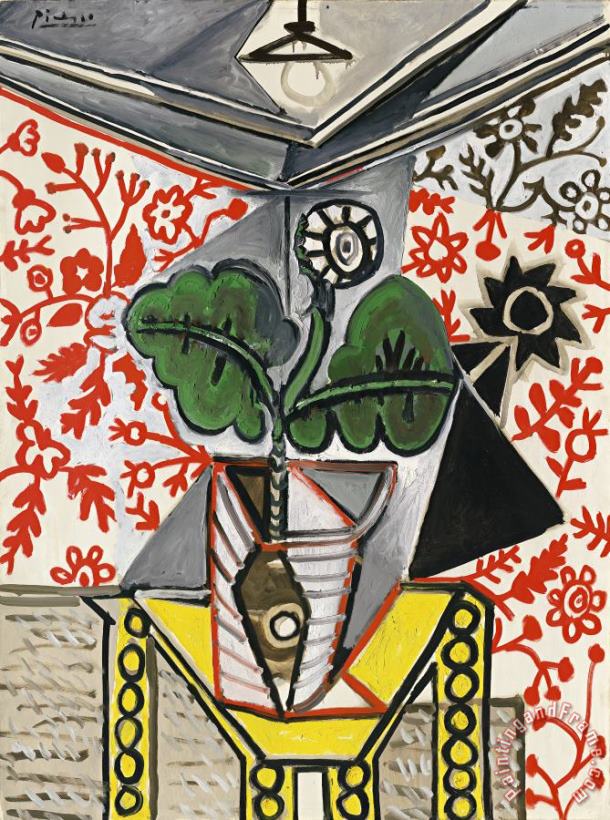 Interieur Au Pot De Fleurs painting - Pablo Picasso Interieur Au Pot De Fleurs Art Print