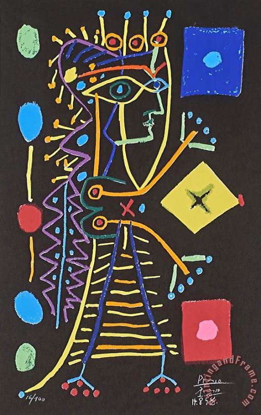 Pablo Picasso La Femme Aux Des (jacqueline) , 1958 Art Painting