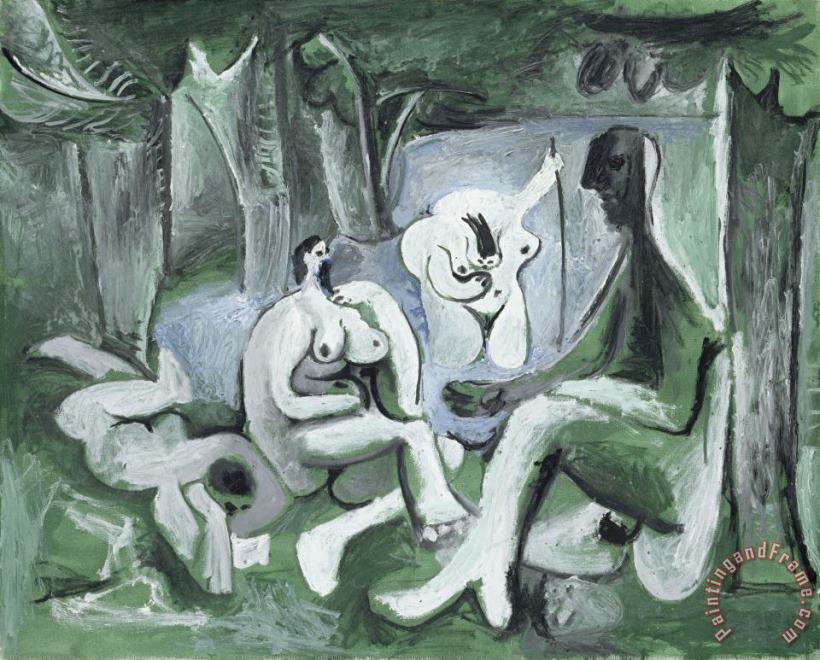 Le Dejeuner Sur L'herbe D'apres Manet painting - Pablo Picasso Le Dejeuner Sur L'herbe D'apres Manet Art Print