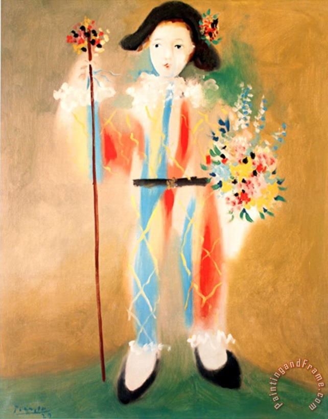Pablo Picasso Le Petit Pierrot Aux Fleurs Art Print