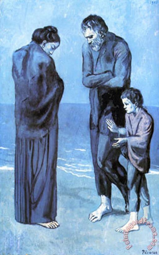 Les Pauvres Au Bord De La Mer C 1903 painting - Pablo Picasso Les Pauvres Au Bord De La Mer C 1903 Art Print