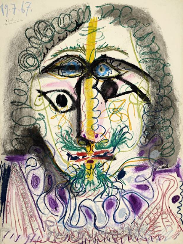 Mousquetaire, Buste painting - Pablo Picasso Mousquetaire, Buste Art Print
