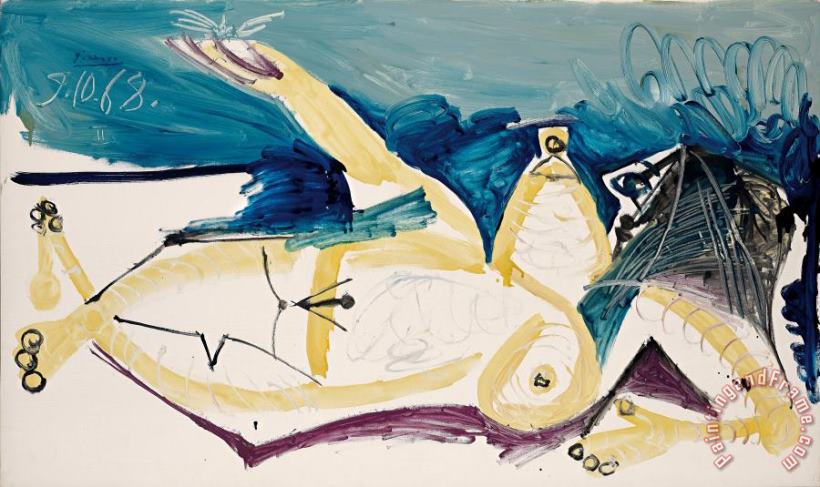 Pablo Picasso Nu Couche a La Libellule Art Painting
