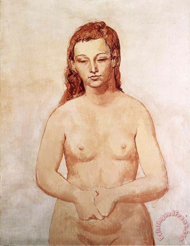 Pablo Picasso Nude with Her Hands Pressed to Each Other 1906 Art Print