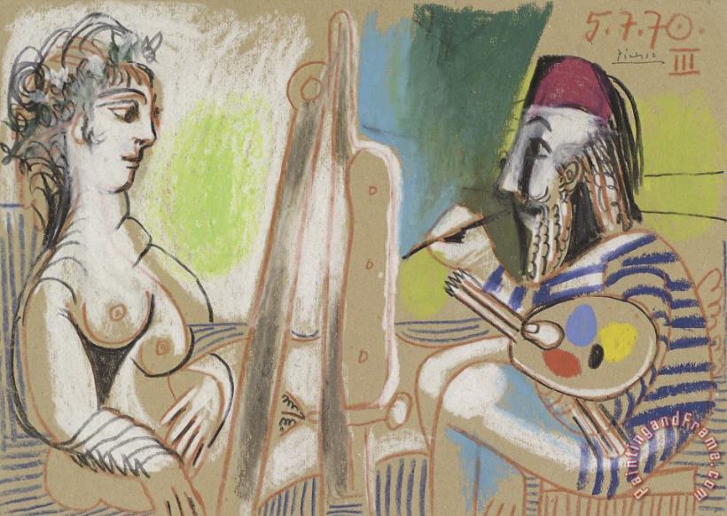 Pablo Picasso Painter And Model III Art Print