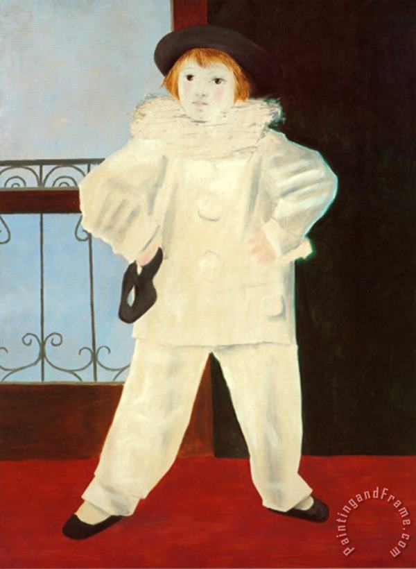 Paul As a Pierrot painting - Pablo Picasso Paul As a Pierrot Art Print