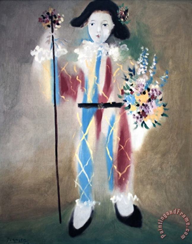 Pablo Picasso Paul En Arlequin Art Painting