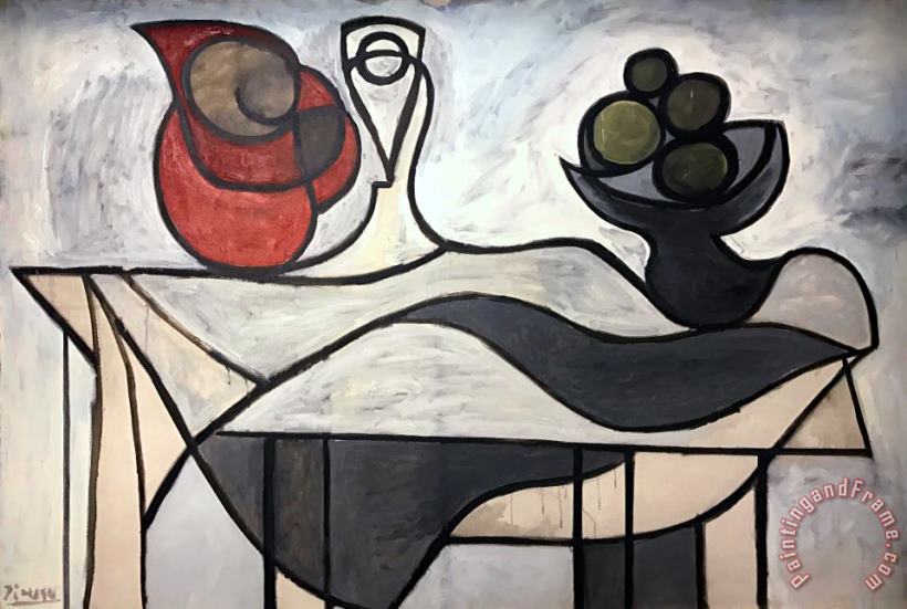 Pablo Picasso Pitcher And Bowl of Fruit Art Painting